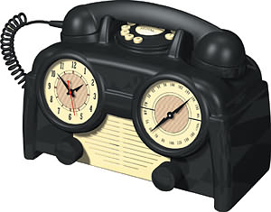 1930USBasicBakeliteClockRadioPhone